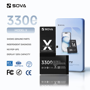 Batterie de remplacement SOVA pour iPhone X XR XS Max <span class=keywords><strong>2716mAh</strong></span>, batteries Li-polymère pour téléphone portable, 0 cycle, 100% de santé - Product Image 1