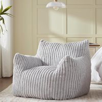 Fauteuil pouf moderne en velours côtelé, rembourré en mousse, fauteuil simple compressé, chaise longue paresseuse pour salon