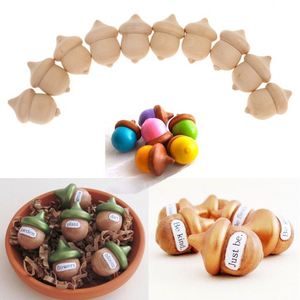 Crafted Natural Wooden <b>Acorns</b> Unfinished <b>Decorative</b> Props for DIY Home Projects 10 Pcs Per Pack Dropshipping - Product Image 2