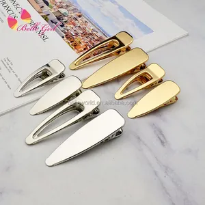 Belleworld Groothandel Yiwu Vlakte Custom Diy Metalen Haar Clip Platte Dubbele Prong Alligator Haar Clips Voor Meisjes