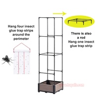 Buiten plastic tuinkas insectenvalhouder voor vliegende insecten met lijmval