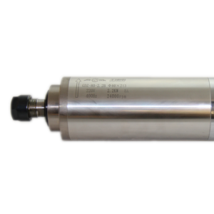 มอเตอร์แกนหมุน CNC ขนาด 80 มม. กำลัง 2.2 กิโลวัตต์ 24000 รอบต่อนาที ระบายความร้อนด้วยน้ำ สำหรับงานแกะสลัก ตัดอะคริลิก ไม้อัด MDF และงานไม้ - Product Image 2