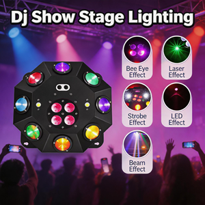 Projecteur de scène multi-effets DJ RGB LED 5-en-1 avec faisceau, stroboscope et laser, DMX512, activé par le son pour discothèques, clubs et mariages - Product Image 4