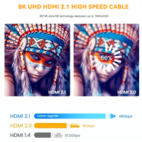 Grossistes Chine Câble HDMI vidéo xxx HD 8k 7680p plaqué or 2.1V pour TV PS5 HDTV