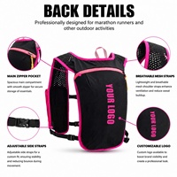 Gilet de course personnalisé avec bande réfléchissante et poche d'hydratation pour hommes/femmes - Léger, résistant à l'eau, respirant pour la nuit