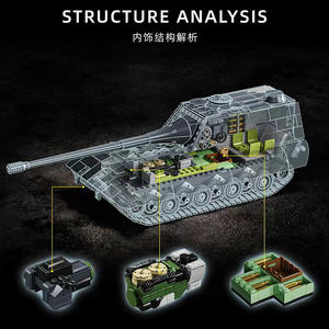 Le modèle de chasseur de chars E-100 est un jouet de construction de puzzle difficile - Product Image 4