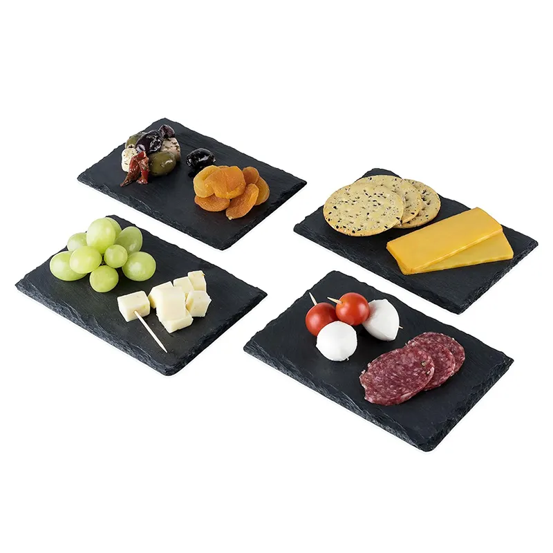 Rectangular Mini Natural Slate Stone Look Appetizers And Snack Plates