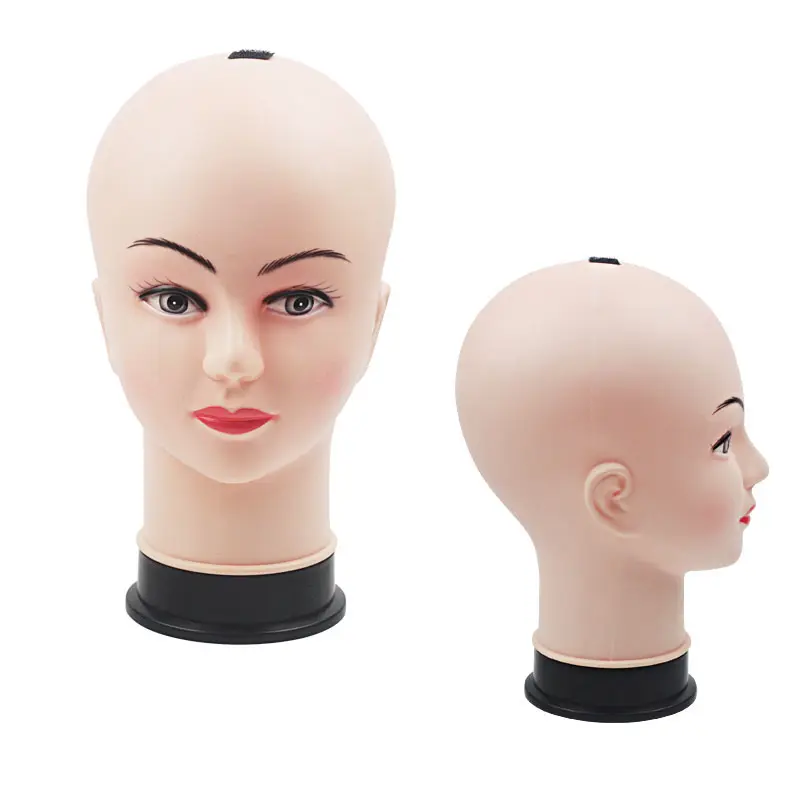 Plastic Hoofdmodel Dames Die Pruiken Dragen Met Hoeden Die Een Rubberen Tulband Dragen Met Een Bril Masker Met Oren