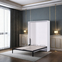 Lit mural vertical en alliage d'aluminium robuste de style moderne avec panneau MDF pour chambre à coucher JULEI
