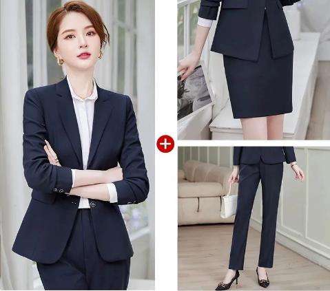 Traje azul marino + pantalón + falda