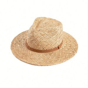 Sombrero de Paja Panamá Hecho a Mano con Decoración de Cinta para Primavera/Verano, Ideal para Exteriores y Protección Solar - Product Image 5