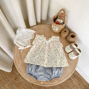 Engepapa Zomer Baby Dunne Bloemige Kledingsetjes Baby Meisje Mouwloze Korte Set Peuter Meisjes Kleding - Product Image 3