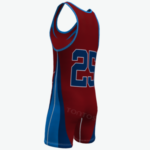 Camisetas de lucha libre personalizadas de alta calidad para hombres y mujeres, ropa deportiva de sublimación para jóvenes, venta al por mayor barata hecha de material Spandex - Product Image 3