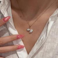 Collier pendentif aile en or blanc 9K avec diamant de laboratoire taille brillant, pavé, bijou ange, pour femme, cadeau d'anniversaire, de mariage, fin et superposé