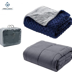 Couverture lestée personnalisée en perles de verre pour enfants et adultes avec housse de <span class=keywords><strong>couette</strong></span> en tissu minky à pois super doux - Product Image 2
