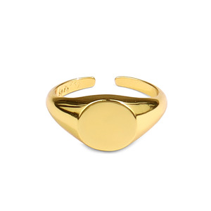 ANENJERY Wholesale Popular Geometric Party Jewelry Gifts for Women <strong>Men</strong> Round <strong>Gold</strong> Silver Color <strong>Signet</strong> <strong>Ring</strong> - Product Image 2