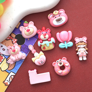 Vente en gros d'épingles à cheveux en résine pour téléphone portable DIY Cartoon Rose Bear Series Bijoux Accessoires Boîte de rangement en résine pour breloques Tasse à eau - Product Image 5