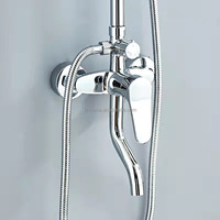 Ensemble de robinetterie de douche en laiton certifié CE avec garantie de 5 ans, finition chromée noire, kit de douche pluie chaud/froid pour salle de bain, système de douche