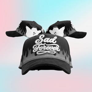 Cappellino da Baseball Nero con Ricamo a Stella Nera e Strass, Stampa Cartoon con Motivo a <span class=keywords><strong>Nuvole</strong></span>, alla Moda - Product Image 2
