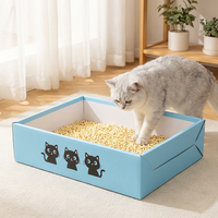 Bac à litière pour chat pliable, étanche, résistant, jetable, pour plusieurs chats, bac à litière pour chat recyclable
