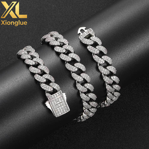 Fashion Hip Hop Jewelry 14K Gold Plated Miami Cuban Necklace Spring Clasp 12mm Bling CZ <b>Iced</b> <b>Out</b> Cuban Link <b>Chain</b> - Product Image 6