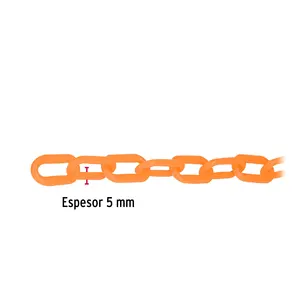 Chaîne plastique orange de 25 mètres, bobine de 5 mm de largeur, 25 m emballée dans une boîte-pour bordures de stationnement - Product Image 3