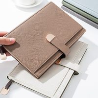 Carnet personnalisé A5 N5074 à motif litchi, en similicuir épaissi, pour réunions d'affaires