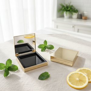 Palette d'ombres à paupières en plastique personnalisable de luxe, étui recyclable avec revêtement UV, couleur personnalisée, épaisseur de 1 mm pour les fards à paupières en poudre libre - Product Image 1