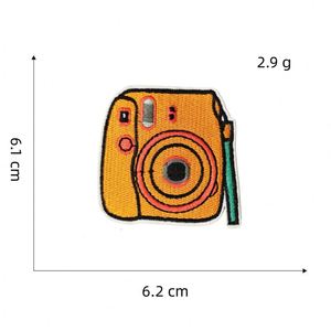 Nouvelle broderie thermocollante Série Orange Orange clair Appareil photo Donut Joueur de jeux Tortue Patch pour décoration et cadeau - Product Image 5