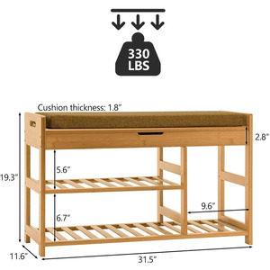Caja <span class=keywords><strong>de</strong></span> almacenamiento <span class=keywords><strong>de</strong></span> elevación <span class=keywords><strong>de</strong></span> 2 niveles, Banco <span class=keywords><strong>de</strong></span> <span class=keywords><strong>entrada</strong></span>, Zapatero <span class=keywords><strong>de</strong></span> bambú, gerente - Product Image 2