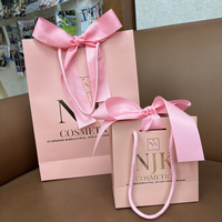 Sacs cadeaux élégants personnalisables avec logo en aluminium Sac à provisions en papier de couleur pour l'artisanat de bijoux et de vêtements avec nœuds à poignée en ruban