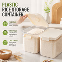 Improved Food-grade Plastic Rice Storage Container Home Use Nordic Style Kitchen Insect-Proof Moisture-Proof Sealed Large