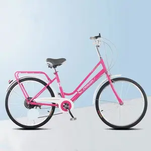 مصنع الجملة دراجة عالية الجودة مدينة الدراجة الأصفر الأزرق الوردي 26 بوصة البالغين الدراجات للنساء