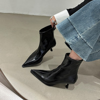 Bottines à bout pointu pour femmes, automne-hiver 2026, tendance, fines, talons hauts, bottines à la cheville, élégantes, pour le travail