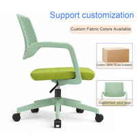 Chaise de bureau moderne et confortable avec dossier en PP, coussin confortable, hauteur réglable, pivotante, pour la maison, le bureau, l'école, l'hôpital, la formation