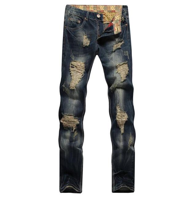 Men's High Quality Denim Jeans High Street Stretch Skinny Jeans Designer Jeans for Men Size 42