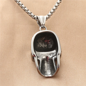 Men's Tibetan Silver Skull Pendant Necklace Retro Skeleton Design Geometric Style Dongguan Other Occasion 19043 - Product Image 2