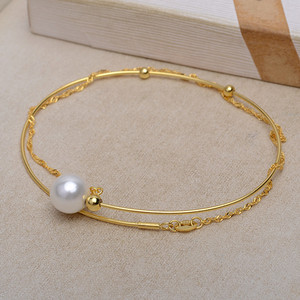 S925 <b>Silver</b> 1mm Wire Double-Layer Adjustable DIY Accessories Trendy <b>Pearl</b> <b>Bracelets</b> & Bangles 4459 - Product Image 1