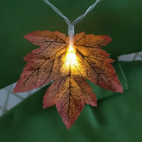 Guirlande lumineuse LED feuille d'érable blanc chaud pour Thanksgiving, étanche IP44, à piles, décorations festives sur le thème de l'automne