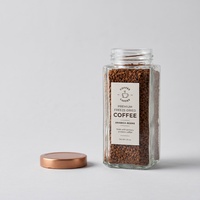 Botol Kaca Persegi 4oz 5oz 10oz 25oz dengan Tutup Logam Kedap Udara untuk Kemasan Biji Kopi Grosir