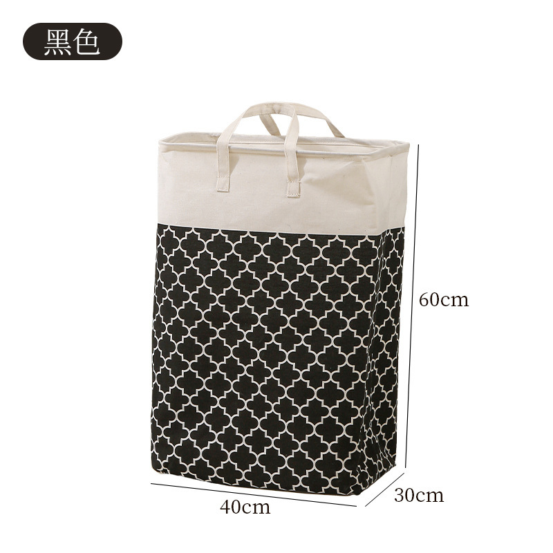 Black lantern fabric hand-held laundry basket