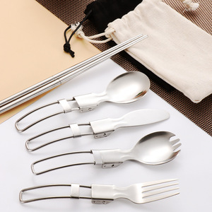 Portable 304 SS Camping Utensils <b>Set</b>, Travel Outdoor Picnic Cutlery with Chopsticks, Salad Dinner Knife Fork Spoon <b>Set</b> - Product Image 3