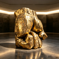 Escultura de Puño Sujecionado de Latón Grande, Arte Público para Exteriores, Estatua de Mano de Metal, Escultura de Puño de Bronce Fundido a Medida para Decoración de Plazas
