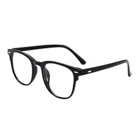 Lunettes transparentes anti-lumière bleue avec verres de myopie finis, monture ovale transparente, monture intégrale, verres PC tendance