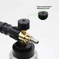 Canon à mousse PA en laiton pur, lance à mousse à large ouverture, bouteille grise pour detailing professionnel, vente en gros