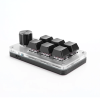 Mini Custom Programming Keyboard 6 Keys 1 Knob RGB Programming Macro Gaming Knob Keypads USB Wired Hot Swap Mechanical Keyboard
