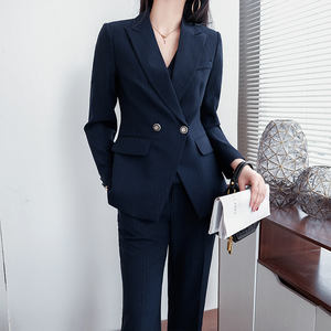 2 botones de doble botonadura con cuello en V impermeable primavera otoño nuevo abrigo de oficina personalizado de manga larga Mujer Blazer chaqueta traje de poliéster - Product Image 2