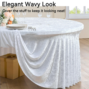 Customize Durable Reusable Wrinkle Free Anti-Fade Rental Grade 132" Royal Round Crushed Velvet <b>Tablecloth</b> for Wedding Event - Product Image 3