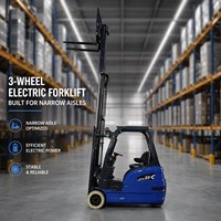 Pabrik Manufaktur Forklift Listrik Roda Tiga 1.6 2 2.5 Ton Baterai Lithium-Ion Forklift Side Shifter untuk Logistik