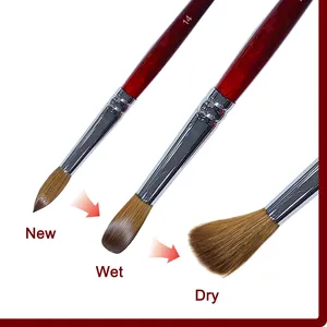 SS Quality 100% for Kolinsky Content Acrylic Dipping Powder Bamboo Handle Professional Liner <b>Round</b> Shaped Nail <b>Brush</b> Durable - Product Image 2